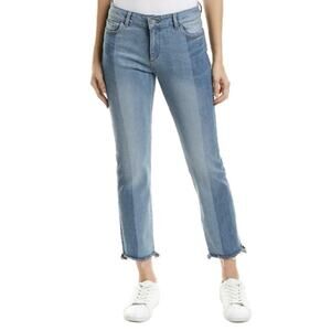 DL1961 Mara Instasculpt Straight Ankle Jeans Womens 30 Brookside Two Tone Frayed